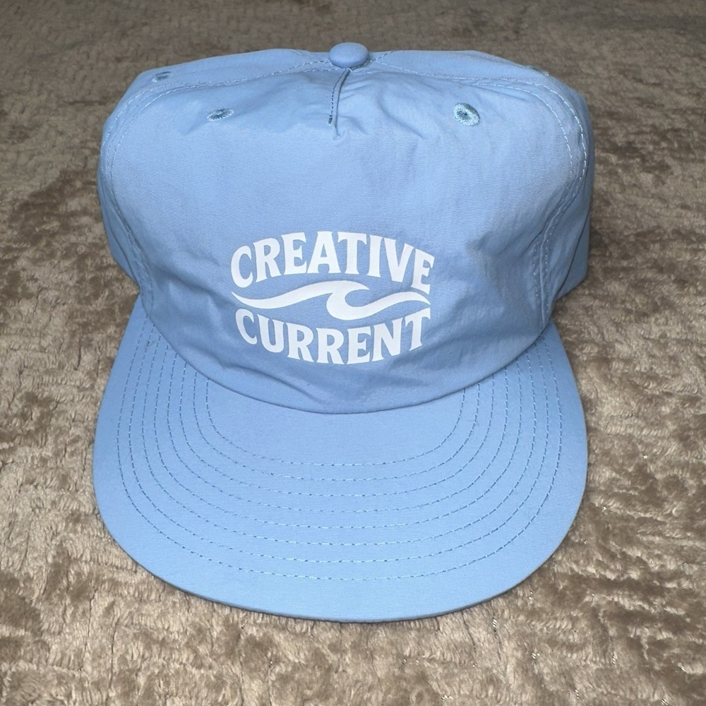 AS Colour Surf Creative Current Nylon Flat-Brim Snapback Hat Cap Blue